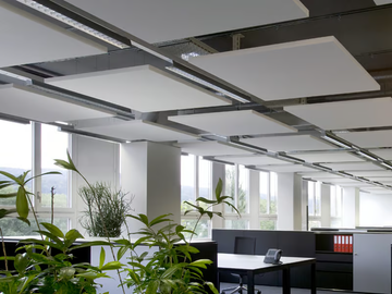 Ecophon Solo™ Square - Glass wool acoustic ceiling clouds _ saint-gobain by Saint Gobain