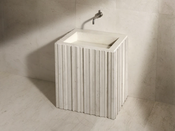 ISHIBURO - Rectangular stone washbasin by Salvatori