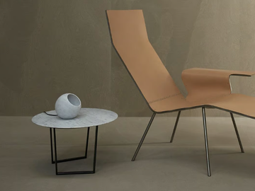URANO - Carrara marble table lamp by Salvatori