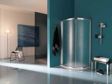 AMERICA - Corner semicircular shower cabin with tray by Samo