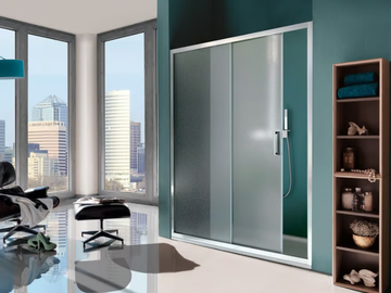 CEE ART - 2 places tempered glass shower cabin with sliding door by Samo