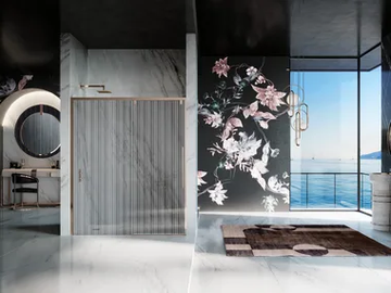 DUOMO - Niche tempered glass shower cabin with sliding door by Samo