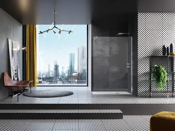 OPEN SIDE - Shower cabin with fixed panel by Samo