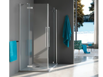 ZENITH - Corner tempered glass shower cabin with hinged door by Samo