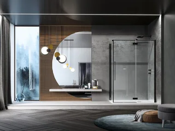 ZENITH - Tempered glass shower cabin with hinged door by Samo