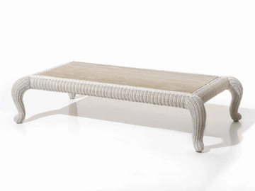 ANTARES - Low woven wicker garden side table by Samuele Mazza Outdoor
