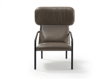 ELLE - Wing leather armchair with armrests by Sancal