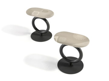 TOTEM - Steel and fabric stool with footrest by Sancal