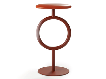 TOTEM - Steel and leather stool with footrest by Sancal