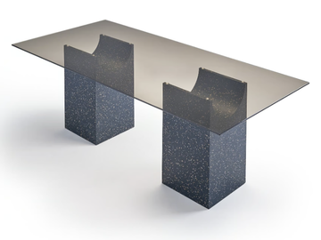 VESTIGE - Rectangular glass table with iQ Surface base by Sancal