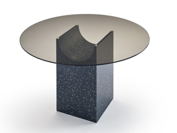 VESTIGE - Round glass table with iQ Surface base by Sancal