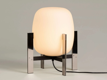 CESTA METÁLICA - LED Glass and Stainless Steel table lamp by Santa & Cole