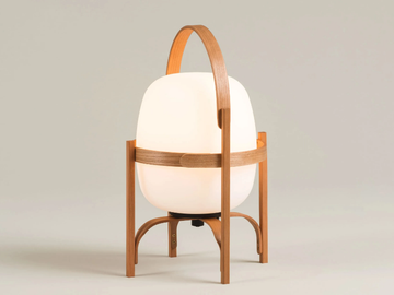 CESTITA BATERÍA - LED cordless wood and glass table lamp by Santa & Cole