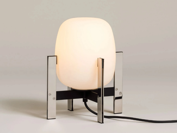 CESTITA METÁLICA - LED Glass and Stainless Steel table lamp by Santa & Cole