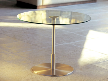 DIANA - Round nickel and glass coffee table by Santa & Cole