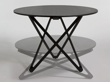 SUBEYBAJA - Height-adjustable round oak coffee table by Santa & Cole