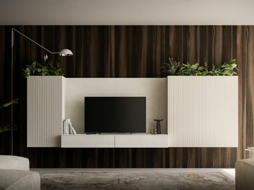 GREEN - Sectional wooden storage wall by Santalucia Mobili