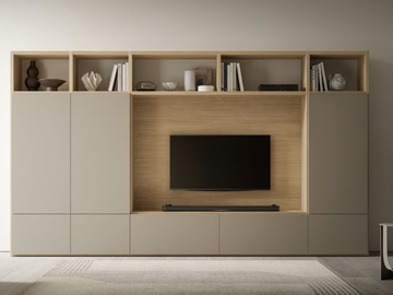 HND057 - Sectional wooden TV wall system by Santalucia Mobili