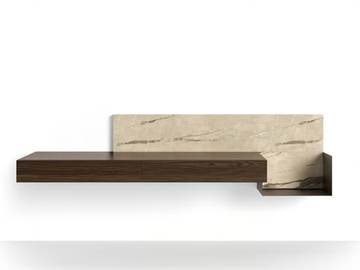 HOMY - Wall mounted wooden secretary desk with drawers by Santalucia Mobili