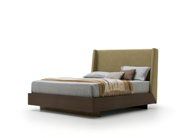 LIBECCIO - Wooden double bed with upholstered headboard by Santalucia Mobili