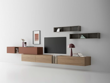 LIGHT - Open wooden wall cabinet by Santalucia Mobili