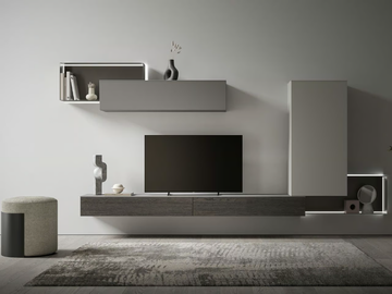 LIQUID - Sectional wooden storage wall by Santalucia Mobili
