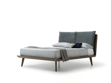TALAK - Wooden double bed with cushions by Santalucia Mobili