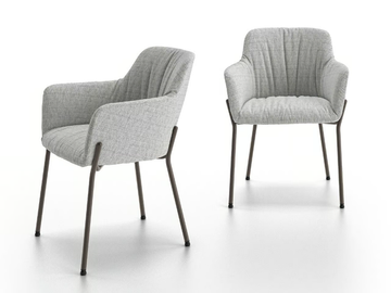TURANDÒ - Upholstered fabric chair with armrests by Santalucia Mobili