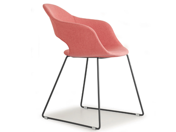 LADY B POP - Sled base fabric chair with armrests by SCAB DESIGN