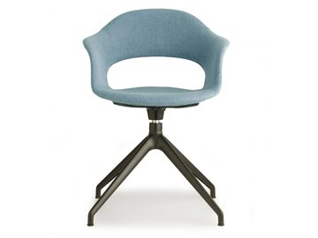 LADY B POP - Trestle-based fabric chair with armrests by SCAB DESIGN