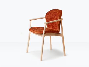 NATURAL FINN - Upholstered fabric chair with armrests by SCAB DESIGN