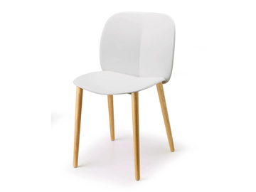 NATURAL MENTHA - Recycled plastic chair with wooden legs by SCAB DESIGN