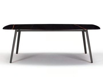 SQUID M - Hexagonal die cast aluminium and marble table by SCAB DESIGN