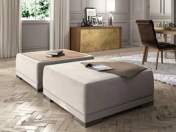 BILBAO - Square fabric pouf by Scandal