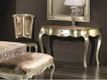 35TH ANNIVERSARY 2085 - Silver leaf console table with drawers by SCAPPINI & C