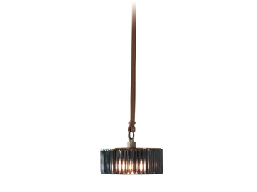 NEST NL55 - Tanned leather pendant lamp with crystals by SCAPPINI & C