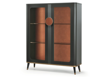 SMART N02 - Wood and glass display cabinet by SCAPPINI & C