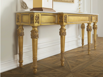 TIMELESS 2540-M - Rectangular gold leaf console table with drawers by SCAPPINI & C