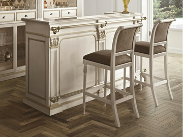 TIMELESS SE 129/B - High upholstered wooden stool with footrest by SCAPPINI & C