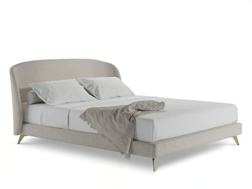 WAVE - Double bed with upholstered headboard by SCAPPINI & C