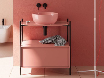LAILA - Metal vanity unit with drawers by Scarabeo Ceramiche