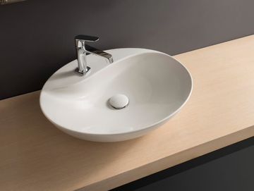 MOAI - Countertop oval ceramic washbasin by Scarabeo Ceramiche