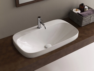 MOON - Inset rectangular ceramic washbasin by Scarabeo Ceramiche