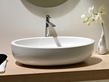 PLANET - Countertop oval ceramic washbasin by Scarabeo Ceramiche