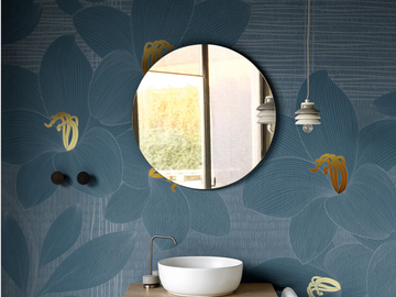 PO105 - Bathroom wallpaper with floral pattern by Scarabeo Ceramiche