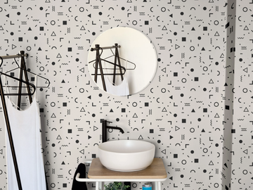 PO106 - Geometric bathroom wallpaper by Scarabeo Ceramiche
