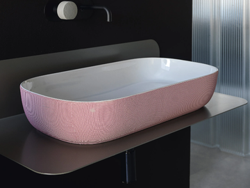 POIS - Countertop rectangular ceramic washbasin by Scarabeo Ceramiche