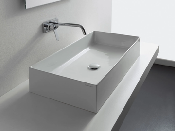 TEOREMA 2.0 - Countertop rectangular ceramic washbasin by Scarabeo Ceramiche