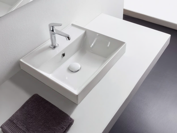 TEOREMA 2.0 - Inset rectangular ceramic washbasin by Scarabeo Ceramiche
