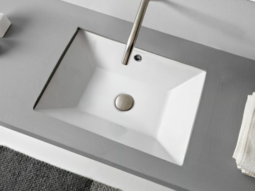 TEOREMA 2.0 - Undermount rectangular ceramic washbasin by Scarabeo Ceramiche